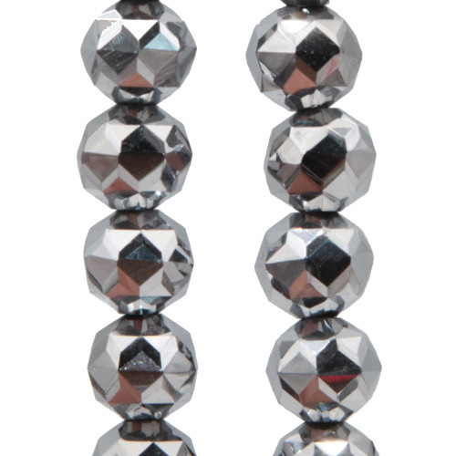 Cristalli tondi diamound cut 8 mm silver filo 50 cm