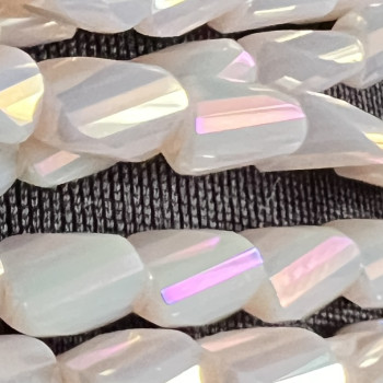 Cristalli rettangolo twister avorio A/B 6.5x4 mm filo 55 cm