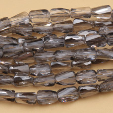 Cristalli rettangolo twister grey 6.5x4 mm filo 55 cm