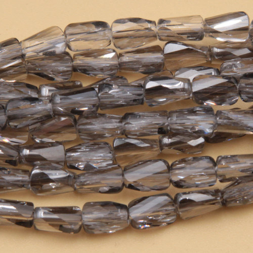 Cristalli rettangolo twister grey 6.5x4 mm filo 55 cm