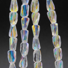 Cristalli rettangolo twister traparenti A/B 6.5x4 mm filo 55 cm