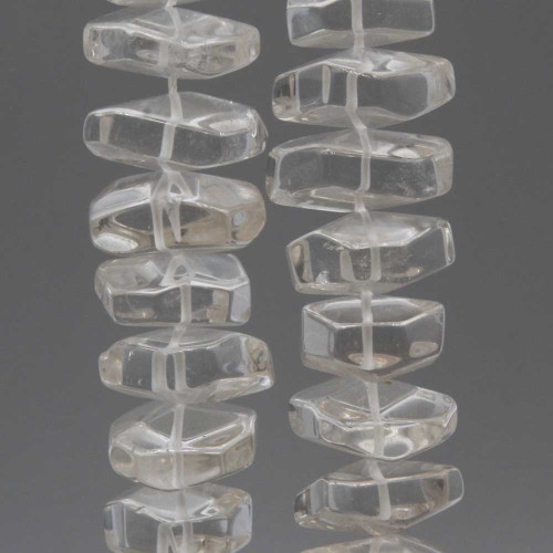 Cristallo di rocca pepita piatta 20x10 mm foro centrale 4 pz