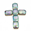 Pendente croce con cristalli multi color 60 mm conf. 1 pz