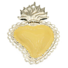 Cuore sacro 90x60 mm giallo e oro conf.1 pz Cuore sacro 90x60 mm giallo e oro conf.1 pz