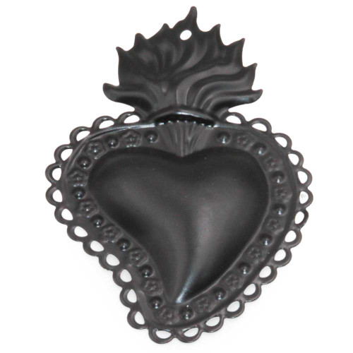 Cuore sacro 90x60 mm nero conf.1 pz