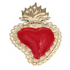 Cuore sacro 90x60 mm rosso e oro conf.1 pz Cuore sacro 90x60 mm rosso e oro conf.1 pz