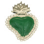 Cuore sacro 90x60 mm verde e oro conf.1 pz