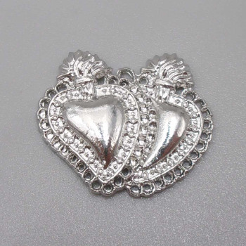 Cuore sacro argentato 24x28 mm 1 pz