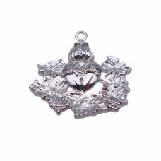 Cuore sacro in ottone rodio 33x30 mm pacco da 1 pezzo