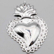 Cuore sacro 90x60 mm argento conf.1 pz Cuore sacro 90x60 mm argento conf.1 pz