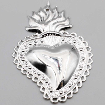 Cuore sacro 90x60 mm argento conf.1 pz