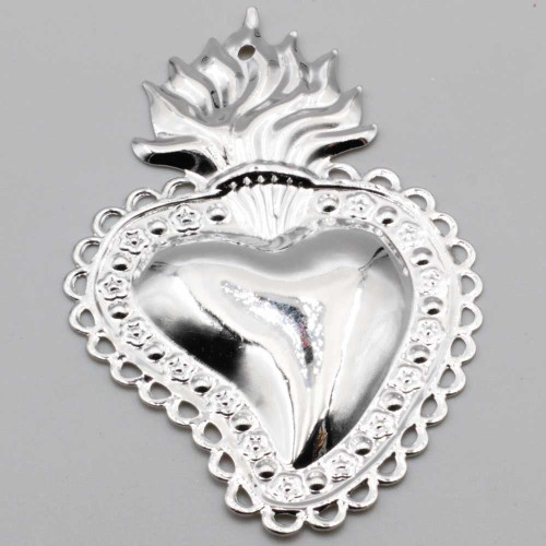Cuore sacro 90x60 mm argento conf.1 pz