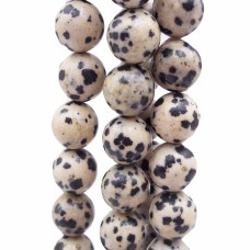 Diaspro dalmata tondo liscio 10.5 mm pacco da 10 pezzi Diaspro dalmata tondo liscio 10.5 mm pacco da 10 pezzi