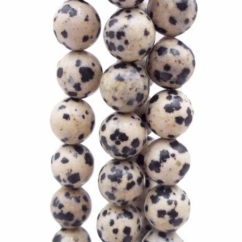 Diaspro dalmata tondo liscio 10.5 mm pacco da 10 pezzi
