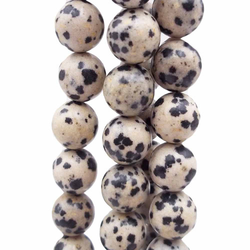 Diaspro dalmata tondo liscio 10.5 mm pacco da 10 pezzi
