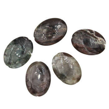 Diaspro jasper verde ovale liscio 25x18 mm conf. 5 pz