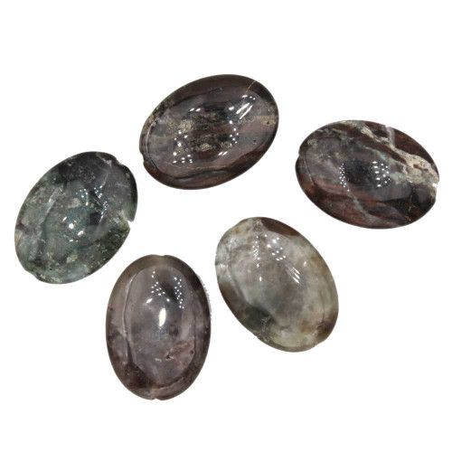 Diaspro jasper verde ovale liscio 25x18 mm conf. 5 pz