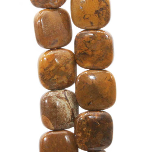 Diaspro marrone quadrato liscio 14.5 mm 10 pz