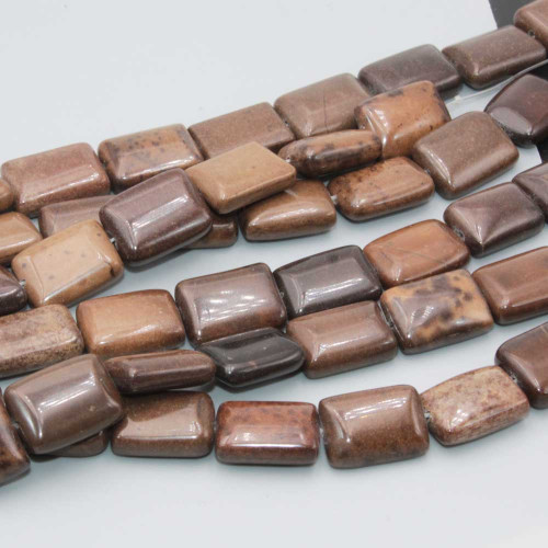 Diaspro marrone rettangolo liscio 17.5x13 mm pacco 10 pz