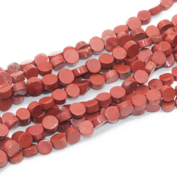 Diaspro rosso gettone 6.6 mm filo 40 cm