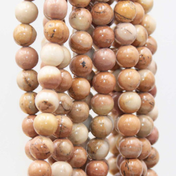 Diaspro marrone tondo liscio 6.5 mm filo 40 cm