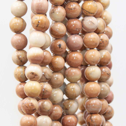 Diaspro marrone tondo liscio 6.5 mm filo 40 cm