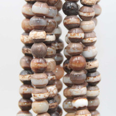 Diaspro picasso tondo marrone striscia bianca 8 mm filo 40 cm
