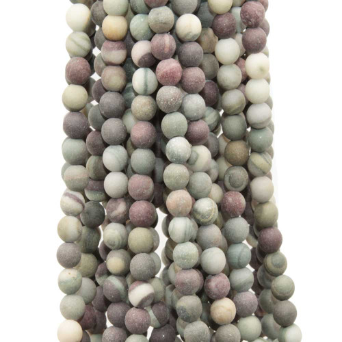 Diaspro polvere del deserto tondo liscio 6 mm filo 40 cm