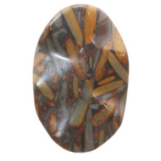 Diaspro marrone ovale ondulato 60x40 mm 1 pz