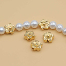 Distanziatore gold plated fiore 8 mm 10 pz