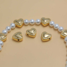 Distanziatori gold plated cuore 10 mm 2 pz Distanziatori gold plated cuore 10 mm 2 pz