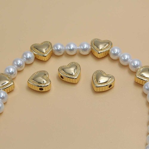 Distanziatori gold plated cuore 10 mm 2 pz