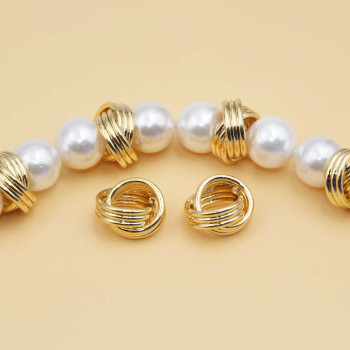 Distanziatori gold plated intrecciato 12x6 mm 2 pz