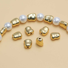 Distanziatori gold plated pepite 7x6 mm 10 pz