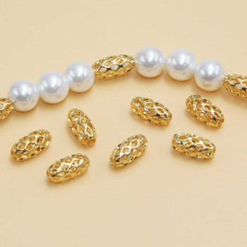 Distanziatori gold plated tubicino ovale 8x4 mm 20 pz