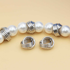 Distanziatori white gold plated intrecciato 12x6 mm 2 pz Distanziatori white gold plated intrecciato 12x6 mm 2 pz