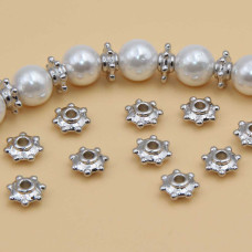 Distanziatori white gold plated rondelle 6x2 mm 20 pz Distanziatori white gold plated rondelle 6x2 mm 20 pz