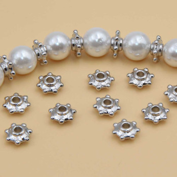 Distanziatori white gold plated rondelle 6x2 mm 20 pz