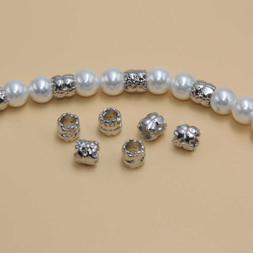 Distanziatori white gold plated tubicino 5x5 mm 10 pz