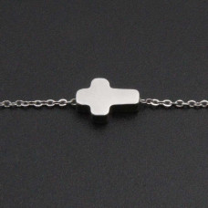 Croce acciaio 10x7 mm foro 2 mm 1 pz