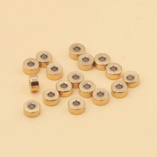 Distanziatori acciaio oro rondelle 3.8x1.6 mm foro 1.5 mm 20 pz