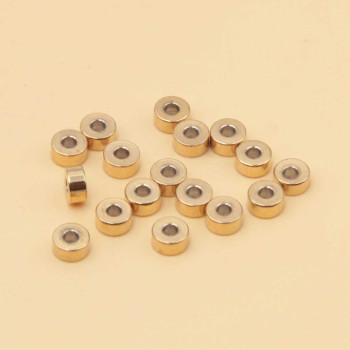 Distanziatori acciaio oro rondelle 3.8x1.6 mm foro 1.5 mm 20 pz