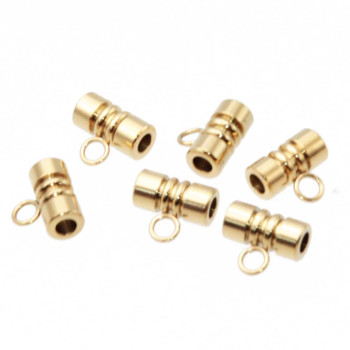 Distanziatori in acciaio tubicino con asola oro 10x4.5 mm conf.10 pz