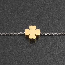 Quadrifoglio oro 8 mm foro 2 mm 1 pz Quadrifoglio oro 8 mm foro 2 mm 1 pz