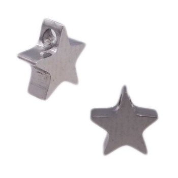 Stella acciaio 8 mm circa foro passante laterale 1.8 mm pacco 1 pz