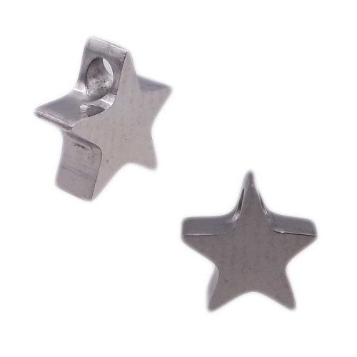 Stella acciaio 8 mm circa foro passante laterale 1.8 mm pacco 1 pz