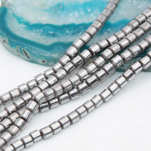 Ematite colonna argentata 3 mm filo 40 cm