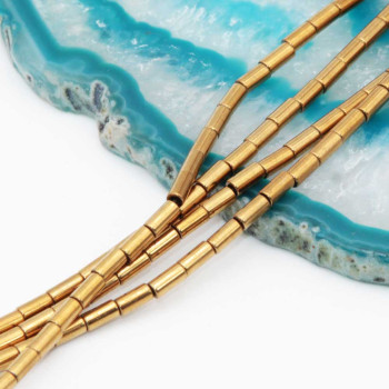 Ematite colonna oro 4x2 mm filo 40 cm