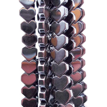 Ematite cuore smussato 6 mm ematite filo 40 cm