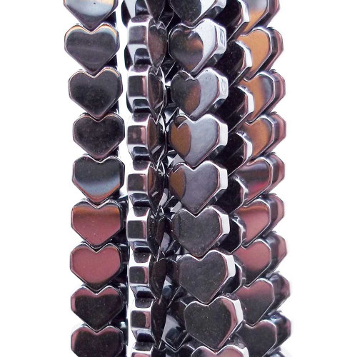Ematite cuore smussato 6 mm ematite filo 40 cm